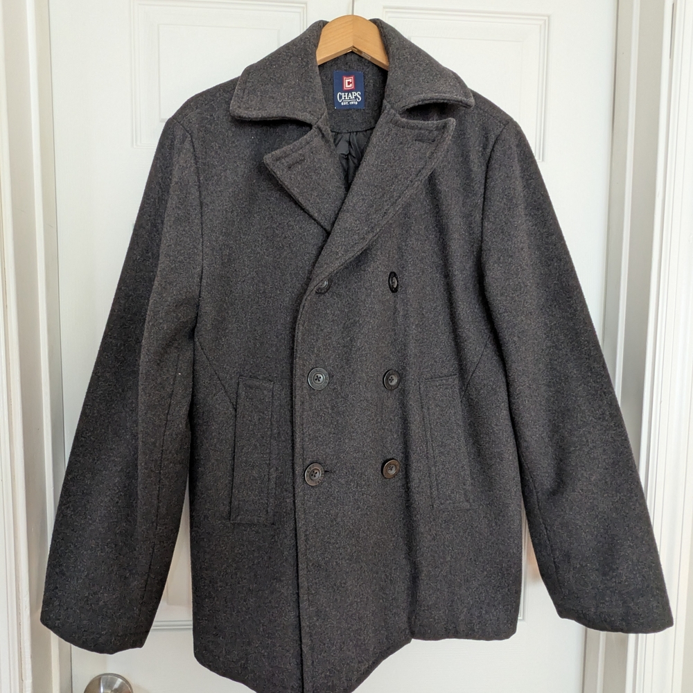 Chaps Men's Gray Peacoat